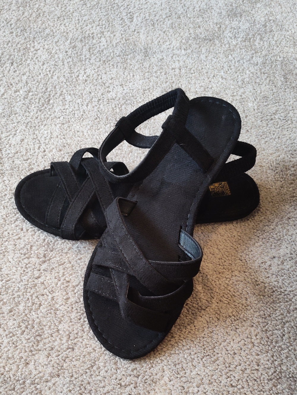 SHEIN Black Crisscross Slingback Sandals